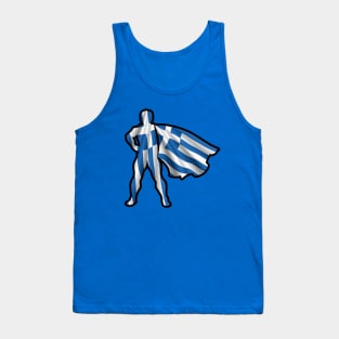 Greek Hero Wearing Cape of Greece Flag Hope and Peace Tank Top